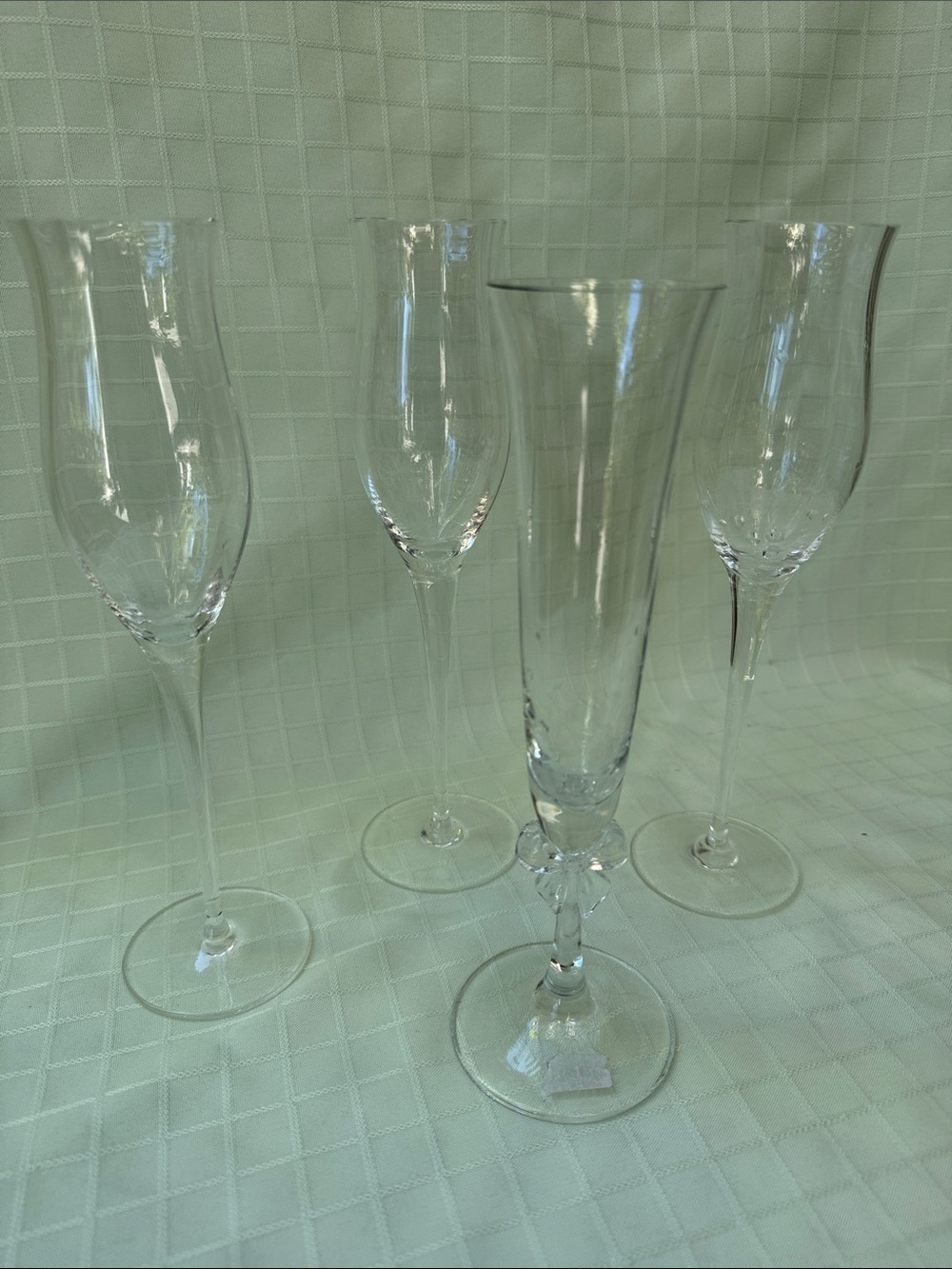 Vintage Clear Cristal Champagne Flutes - Set of 4